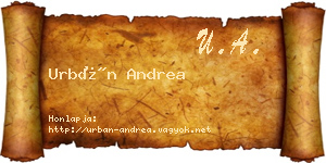 Urbán Andrea névjegykártya